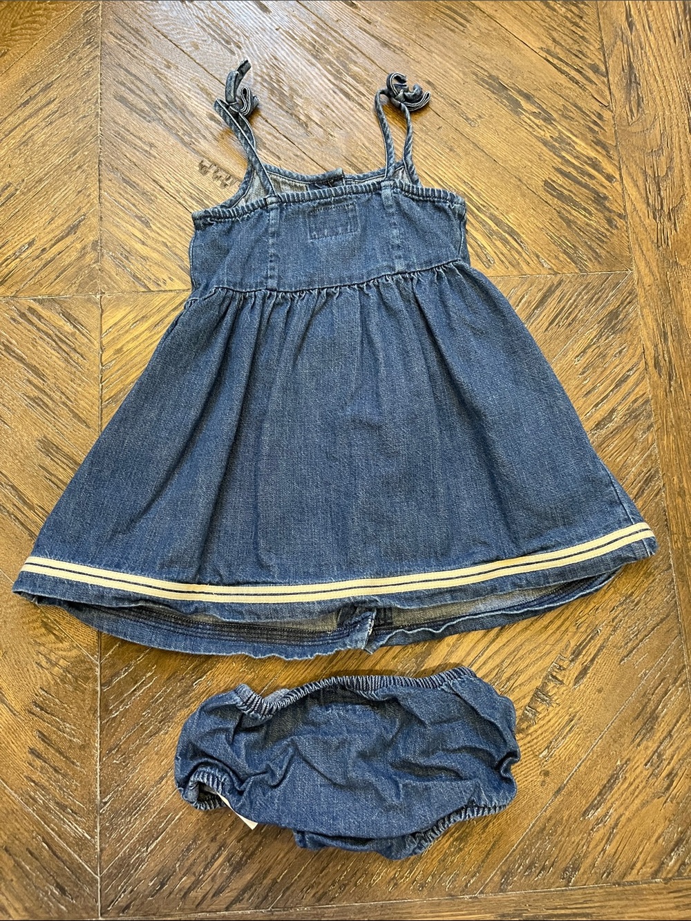 Ralph Lauren Blue Denim Button-Front Dress with Bloomers - Picture 4 of 4